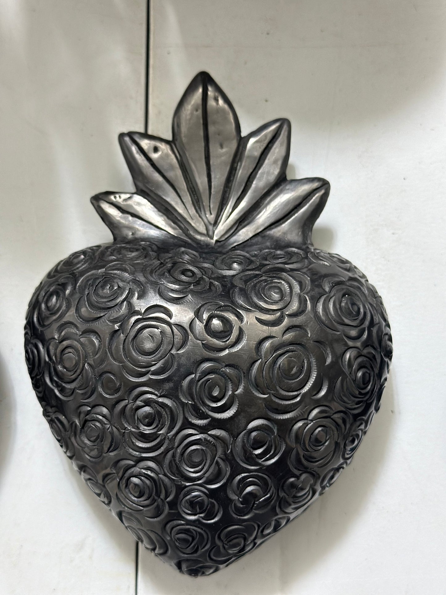 Decor Black clay heart