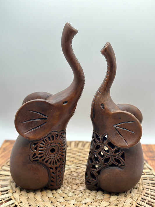 Elephants couple/pareja de elefantes (Barro café/brown clay)